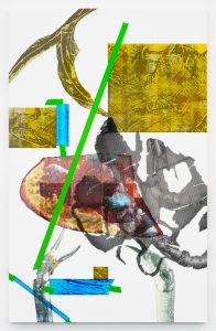 Paiting of robotic surgical arms and plant material.