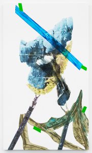 Paiting of robotic surgical arms and plant material.