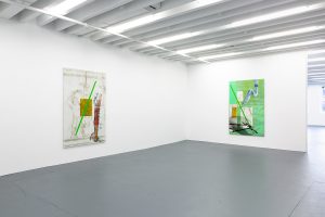 Gallery view of two works.