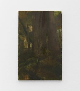Abstract dark green and brown composition.